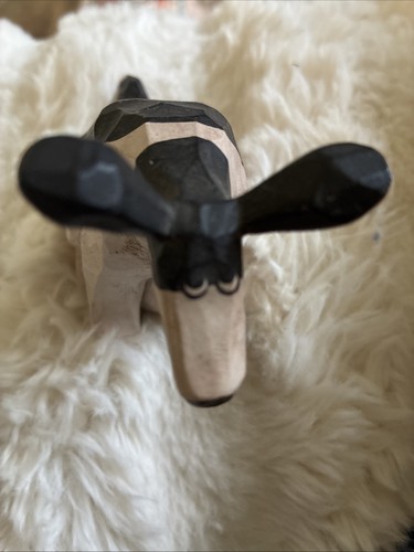 Vintage folk art wooden dog - vintage,