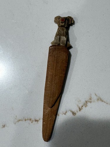 Vintage wooden carved bookmark - vintage,