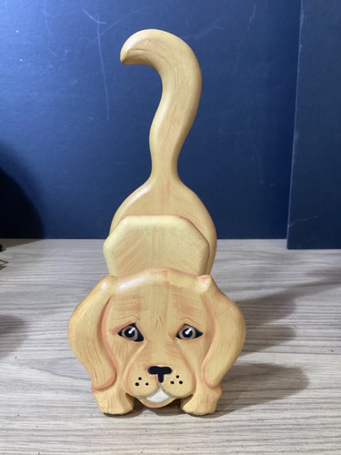 Vintage wooden dog - vintage, letter